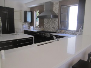 Interior Crank Window Screens over Kitchen Counter