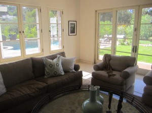 Double French Doors in Living Room Home in Malibu