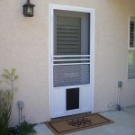 Pet Door installed on swinging screen door